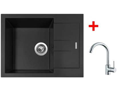 Set Sinks AMANDA 650 Nanoblack + MIX 35 lesklá G185N6