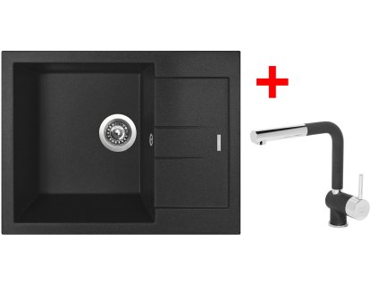 Sinks AMANDA 650 Metalblack + Mix 3 P GR G11674