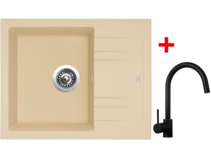 Sinks LINEA 600 Sahara + Vitalia černá matná G1550