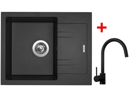 Sinks LINEA 600 Metalblack + Vitalia černá matná G1574