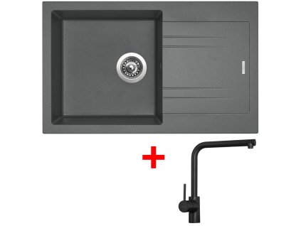 Sinks LINEA 780 Titanium + Elka černá matná G4772