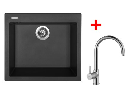 Sinks CUBE 560 Pureblack + Vitalia G9426