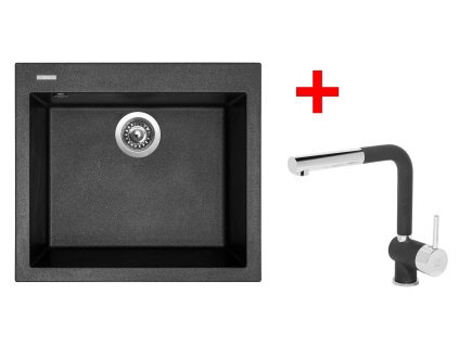 Sinks CUBE 560 Metalblack + Mix 3 P GR G9674