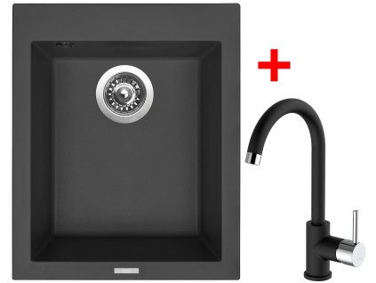 Sinks CUBE 410 Nanoblack+MIX 35 Nanoblack G178N6