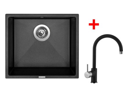 Sinks FRAME 457 Metalblack + Vitalia GR G7974