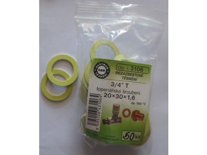 HARTMAN těsnění 3/4"T, 30x1,6mm topenářské, radiátorové, bezazbestové, 50 ks, SADA 3106