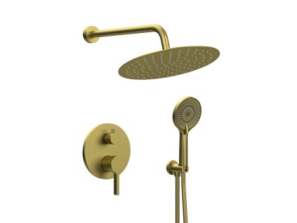 Sapho ICONIC podomítkový sprchový set s pákovou baterií, 2 výstupy, vyústění, zlato mat AF042GB-01