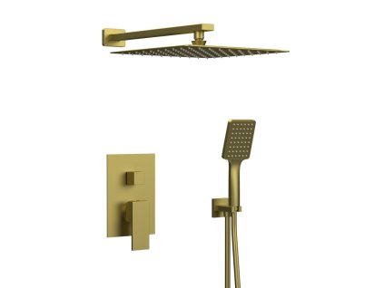Sapho CUBEMIX podomítkový sprchový set s pákovou baterií, 2 výstupy, vyústění, zlato mat CM042GB-01