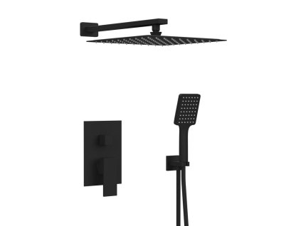 Sapho CUBEMIX podomítkový sprchový set s pákovou baterií, 2 výstupy, vyústění, černá mat CM042B-01