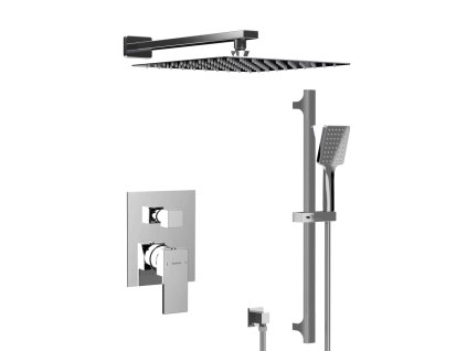 Sapho CUBEMIX podomítkový sprchový set s pákovou baterií, 2 výstupy, posuvný držák sprchy, chrom CM042-02