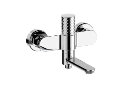 Mereo Vanová nástěnná baterie se sklopným ramínkem diamant, Viana, bez příslušenství, 150 mm, chrom CBE90203A