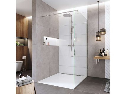 Mereo Sprchová stěna WALK IN, Novea, 130x200 cm, chrom ALU, sklo Čiré CK10607H