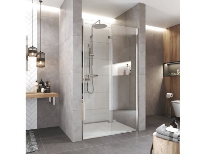 Mereo Sprchové dveře, Novea, zalamovací, 110x200 cm, chrom ALU, sklo Čiré, pravé provedení CK10853ZP