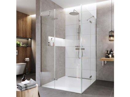 Mereo Sprchový kout, Novea, čtverec, pantový, 90x90 cm, chrom ALU, sklo Čiré CK10215ZVR