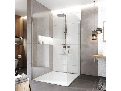 Mereo Sprchový kout, Novea, čtverec, pivotový, 90x90 cm, chrom ALU, sklo Čiré CK12923ZVR