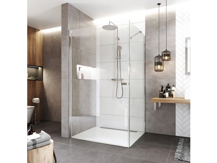 Mereo Pivotový sprchový kout, Novea, obdélník, 90x80 cm, chrom ALU, sklo Čiré, dveře L/P a pevný díl CK11923Z