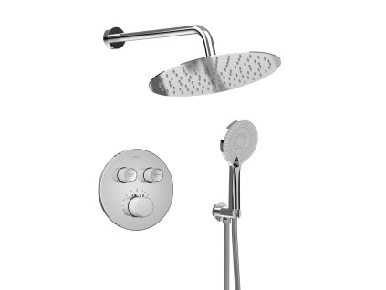 Sapho SMART SELECT podomítkový sprchový set s termostatickou baterií, 2 výstupy, vyústění, chrom RP032-01