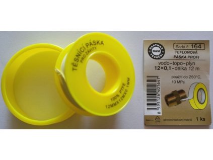 HARTMAN SADA 164 PROFI páska 12mmx0,1mmx12m, teflonová vodo-topo-plyn, SADA 164