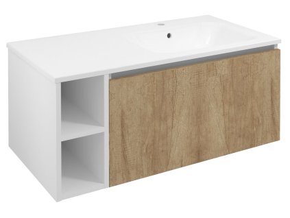 Sapho LOREA skříňka 100x46x51,5cm (20+80cm), pravá, dub alabama/bílá mat LE080-2231-R-02