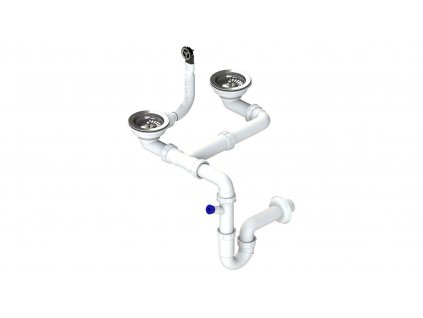 Sinks Dvousifon 3 1/2" pro granit. dřezy s úsporou místa SPNG3D