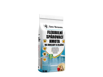DEN BRAVEN Flexibilní spárovací hmota na obklady a dlažbu 5kg, šedá, 57205Q