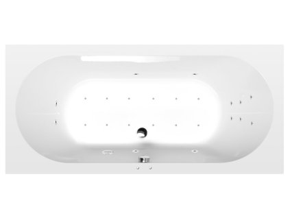 Polysan LEVANA hydromasážní vana, 170x80x39cm, Attraction Hydro-Air, chrom 71745.401