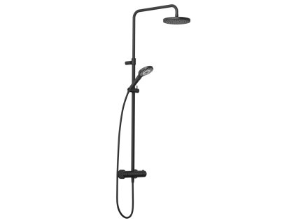 KLUDI DIVE sprchový set s termostatem, průměr 20 cm, 3 proudy, černá, 6907939-00