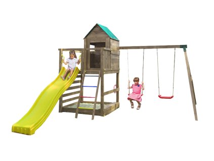 Dětské hřiště Marimex Play Basic 007 + zelená skluzavka 11640446