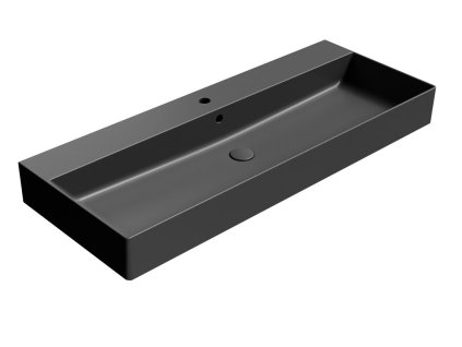 GSI KUBE X keramické umyvadlo 120x47cm, broušená spodní hrana, černá mat 94249126