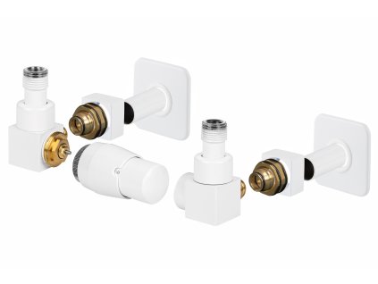 HOPA CUBE-SET, rohový hranatý ventil (Z2) Barva - Bílá, Varianta - Levá RDCUBESETLW