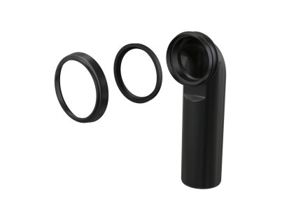 ALCA Koleno odpadu 90° k závěsnému WC, Slim, DN 90 × DN 90, délka 285 mm, PE, černá M968