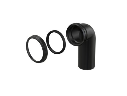 ALCA Koleno odpadu 90° k závěsnému WC, DN 90 × DN 90, délka 200 mm, PE, černá M908