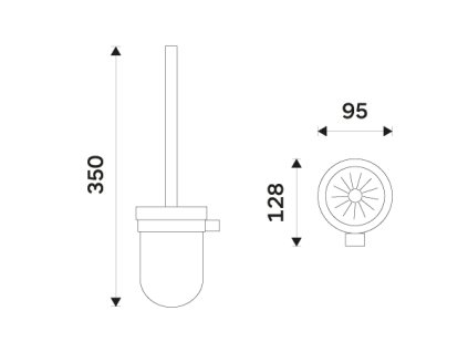 Nimco Toaletní WC kartáč, rukojeť chrom NA 28094KU
