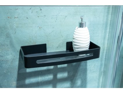 Hopa Kovová polička na nalepení 3M, 32x13x4,7 cm , černá barva KD02081797