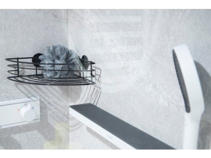 Hopa Rohová drátěná polička na nalepení 3M, černá barva KD02081664