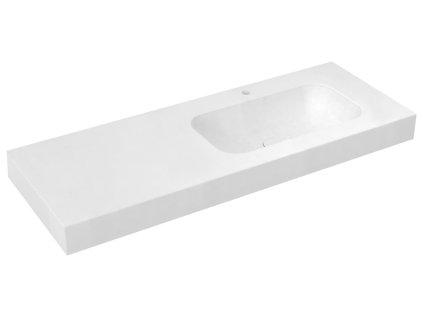 Sapho EMICO umyvadlo, Rockstone, 180x50cm, límec L, pravé, bílá mat EM180-B1R-L
