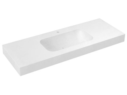 Sapho EMICO umyvadlo, Rockstone, 150x50cm, límec L, bílá mat EM150-B1M-L