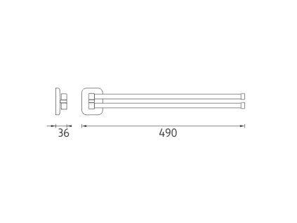drzak na rucniky otocny 49 cm vykres