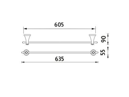 drzak na rucniky 64 cm vykres