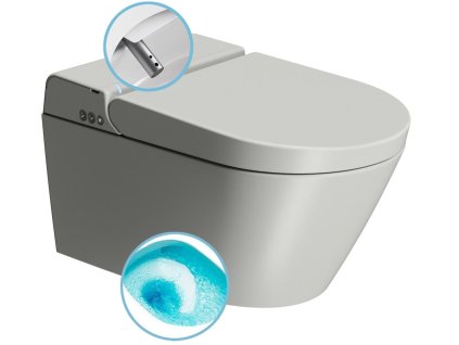 GSI WCLEAN závěsné WC Swirlflush s integrovaným elektronickým bidetem, cenere dual-mat 7418K17