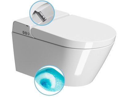 GSI WCLEAN závěsné WC Swirlflush s integrovaným elektronickým bidetem, bílá Extraglaze 7418K11