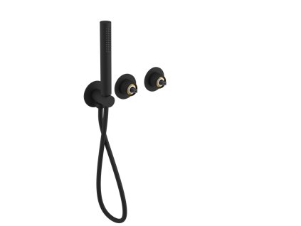 Sapho ULTRAMIX tělo podomítkové sprchové/vanové baterie s ruční sprchou, 2 výstupy, černá mat UT045B-1