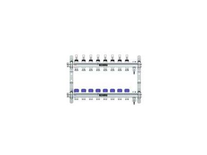 REHAU Nerezový rozdělovač HKV-D Easyflow 8 topné okruhy s indikátorem průtoku MFI min/max, 13831801200