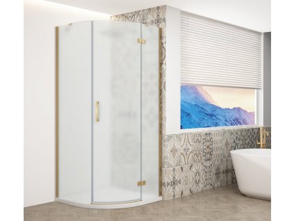 Gelco TRINITY GOLD MATT čtvrtkruhový sprchový kout 900x900mm, matné sklo, pravé GT6590MR-G