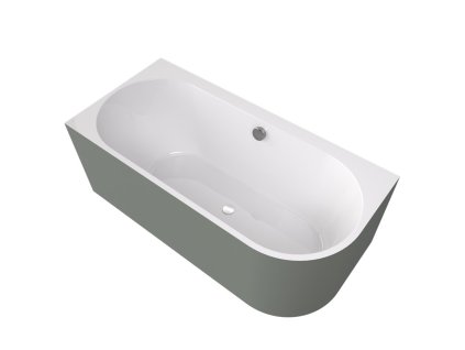 Polysan ASTRA L MONOLITH asymetrická vana 160x75x60cm, bílá/verde 33611M.44