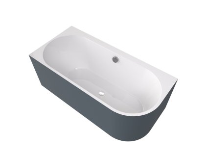 Polysan ASTRA L MONOLITH asymetrická vana 160x75x60cm, bílá/siena 33611M.42