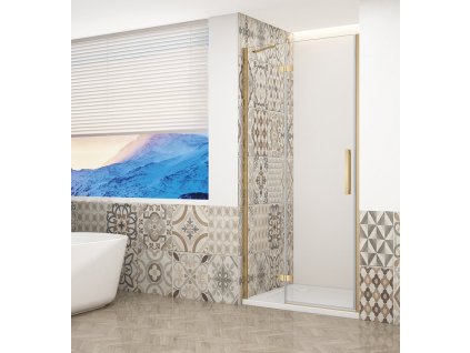 Gelco TRINITY GOLD MATT sprchové dveře do niky 1100mm, čiré sklo, levé GT1211CL-G