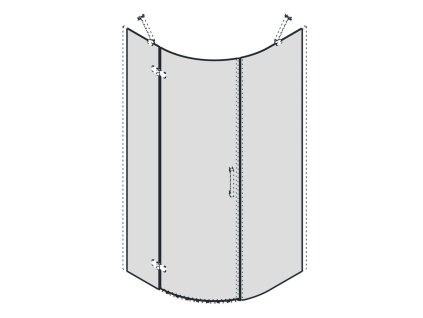 Gelco TRINITY skleněné díly čtvrtkruhová zástěna 900x900, sklo mat, levé GT6590ML