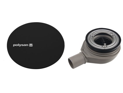 Polysan MIRAI vaničkový sifon, průměr 90mm, DN40, krytka černá mat 72730B