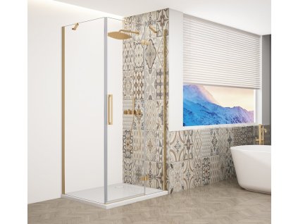Gelco TRINITY GOLD MATT obdélníkový sprchový kout 900x800mm, čiré sklo, pravé GT5680-90CR-G